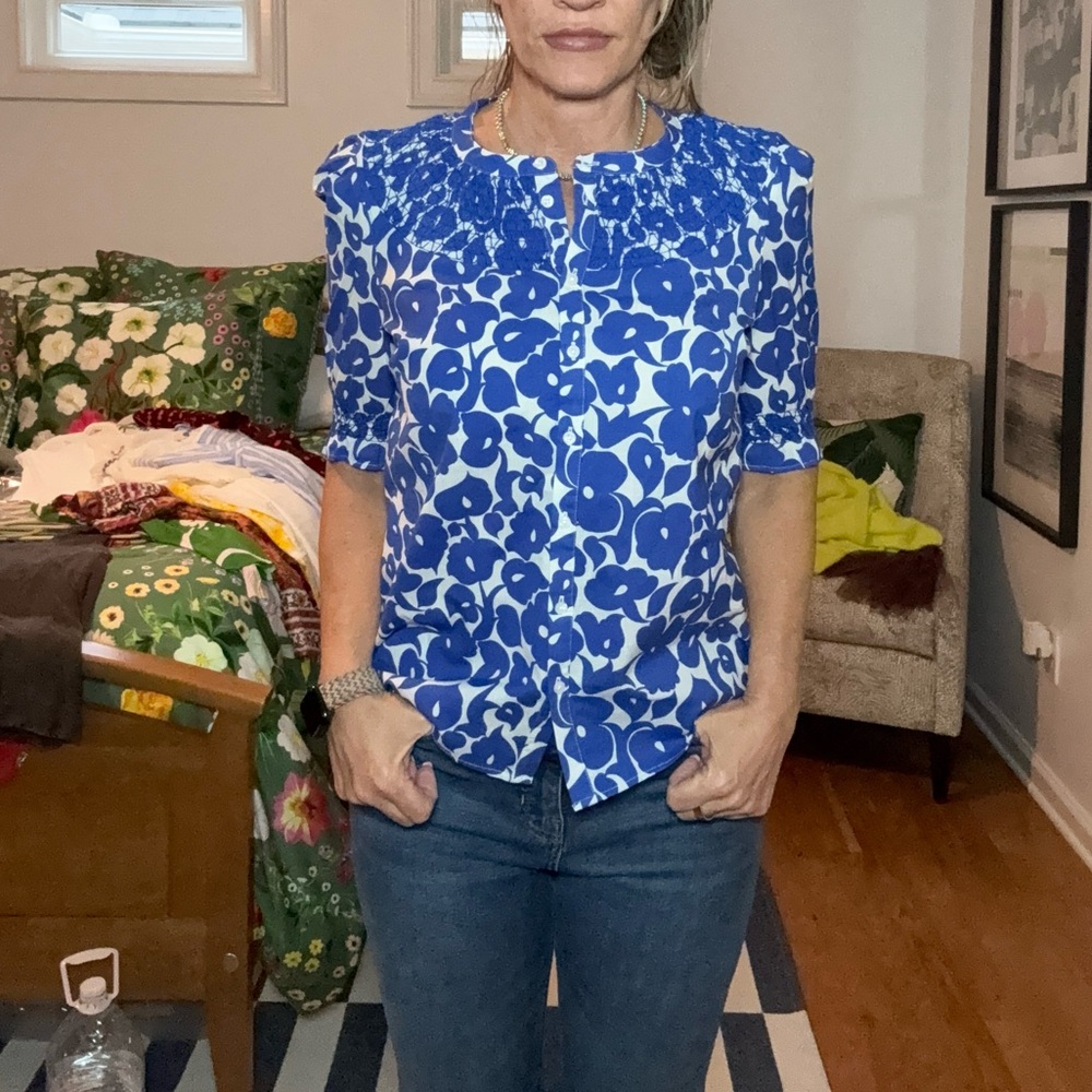 Boden Blue Floral Women's Blouse